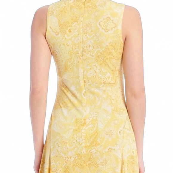 Michael Michael Kors Sleeveless Mini Dress XL – Yellow Floral Paisley, NWT - Picture 8 of 15